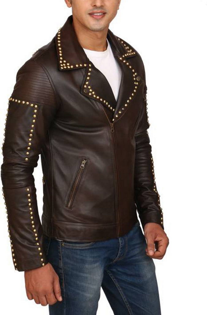 Biker Jacket - Men Real Lambskin Motorcycle Leather Biker Jacket KM424 - Koza Leathers