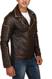 Biker Jacket - Men Real Lambskin Motorcycle Leather Biker Jacket KM424 - Koza Leathers