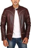 Biker Jacket - Men Real Lambskin Motorcycle Leather Biker Jacket KM425 - Koza Leathers