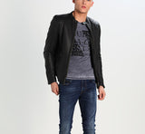 Biker Jacket - Men Real Lambskin Motorcycle Leather Biker Jacket KM277 - Koza Leathers