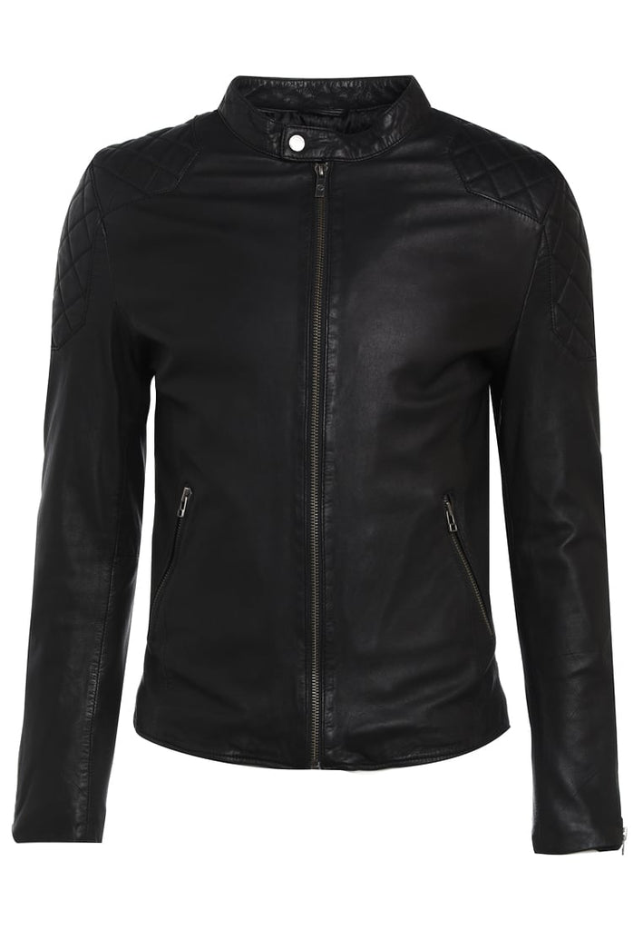 Biker Jacket - Men Real Lambskin Motorcycle Leather Biker Jacket KM277 - Koza Leathers
