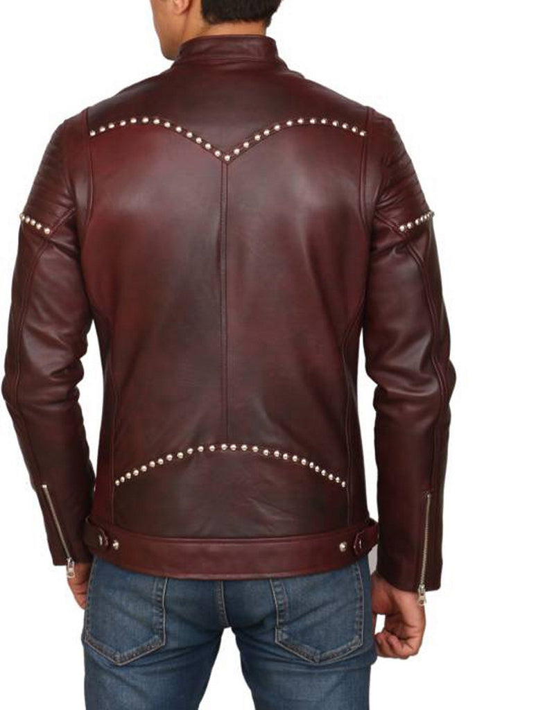 Biker Jacket - Men Real Lambskin Motorcycle Leather Biker Jacket KM425 - Koza Leathers
