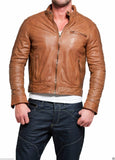 Men Real Lambskin Leather Jacket KM150