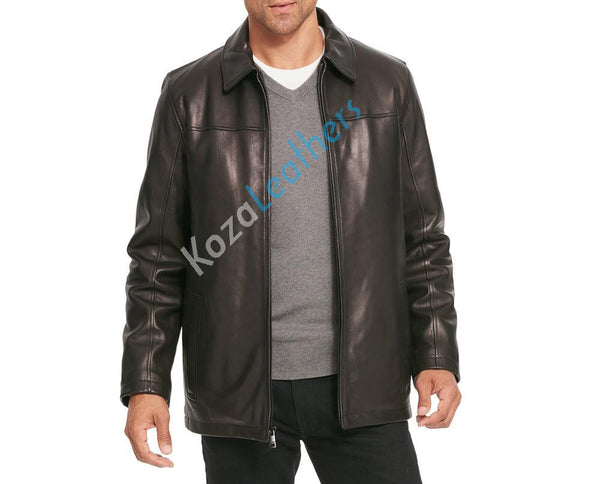 Men's Genuine Lambskin Bomber Leather Jacket NJ007 - Koza Leathers
