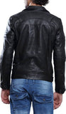Biker Jacket - Men Real Lambskin Motorcycle Leather Biker Jacket KM381 - Koza Leathers