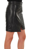 Knee Length Skirt - Women Real Lambskin Leather Slim Fit Skirt WS044 - Koza Leathers