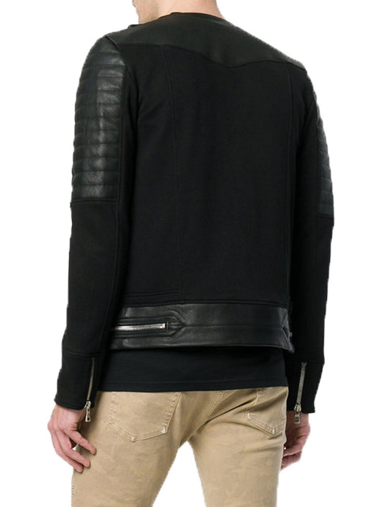 Biker Jacket - Men Real Lambskin Motorcycle Leather Biker Jacket KM357 - Koza Leathers