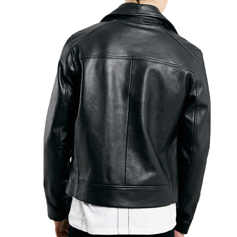 Biker Jacket - Men Real Lambskin Motorcycle Leather Biker Jacket KM347 - Koza Leathers