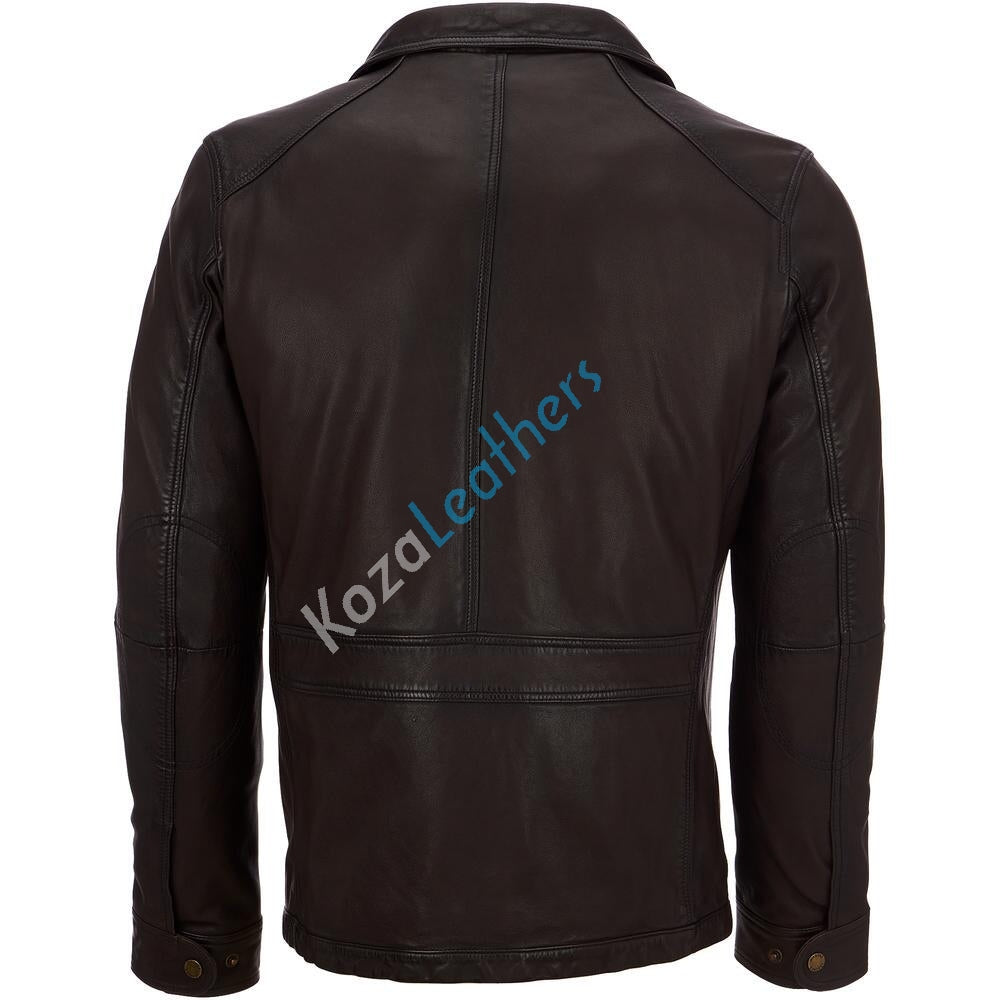 Biker Jacket - Men Real Lambskin Motorcycle Leather Biker Jacket KM178 - Koza Leathers