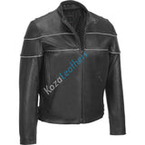 Men Real Lambskin Motorcycle Leather Biker Jacket KM179