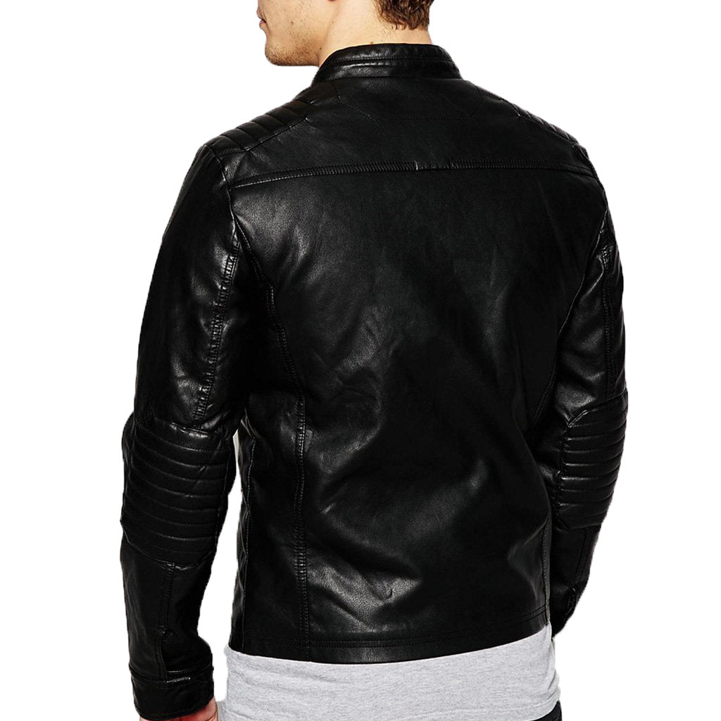 Biker Jacket - Men Real Lambskin Motorcycle Leather Biker Jacket KM351 - Koza Leathers