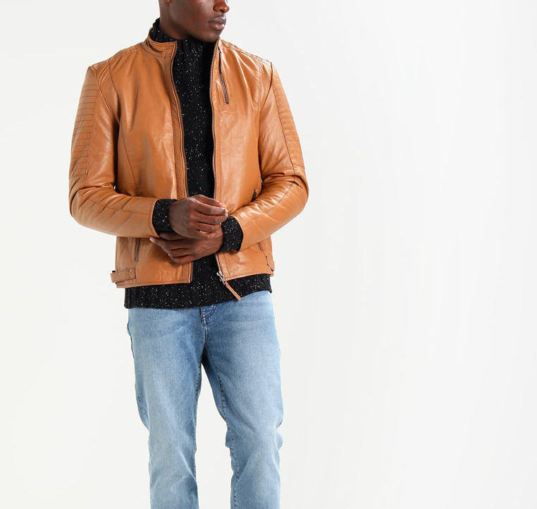 Biker Jacket - Men Real Lambskin Motorcycle Leather Biker Jacket KM280 - Koza Leathers