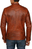 Biker Jacket - Men Real Lambskin Motorcycle Leather Biker Jacket KM428 - Koza Leathers