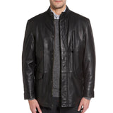 Men Real Lambskin Motorcycle Leather Biker Jacket KM349