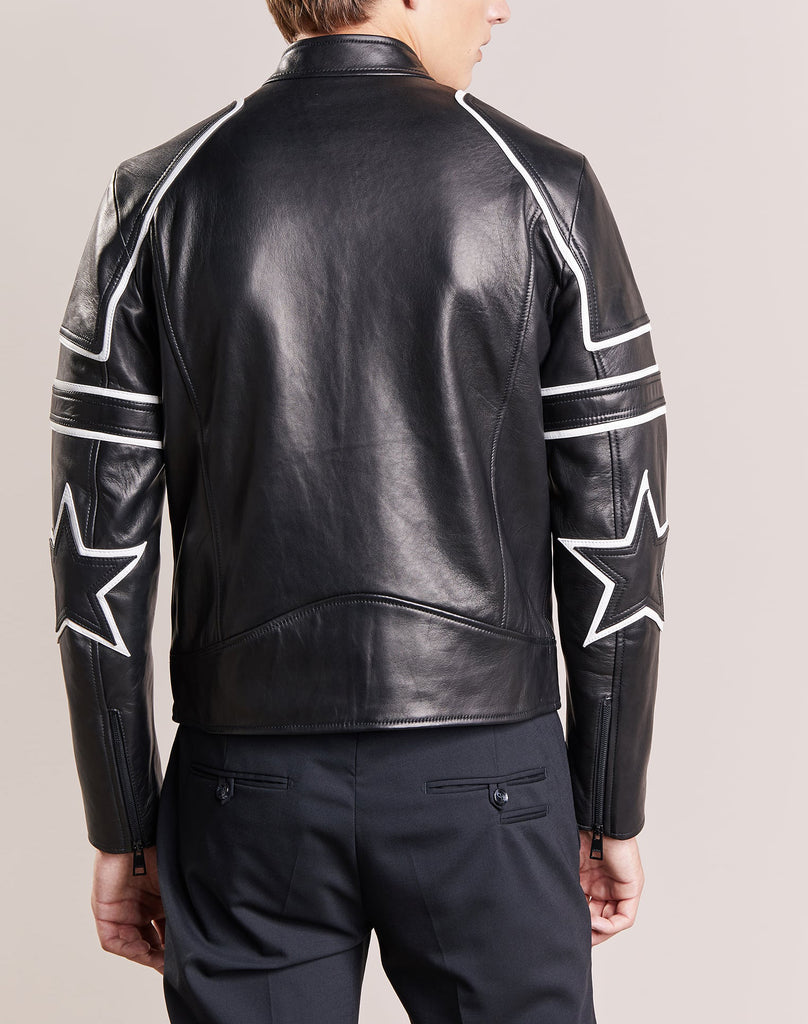 Biker Jacket - Men Real Lambskin Motorcycle Leather Biker Jacket KM281 - Koza Leathers