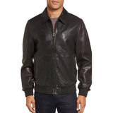 Men Real Lambskin Motorcycle Leather Biker Jacket KM350