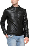 Biker Jacket - Men Real Lambskin Motorcycle Leather Biker Jacket KM430 - Koza Leathers