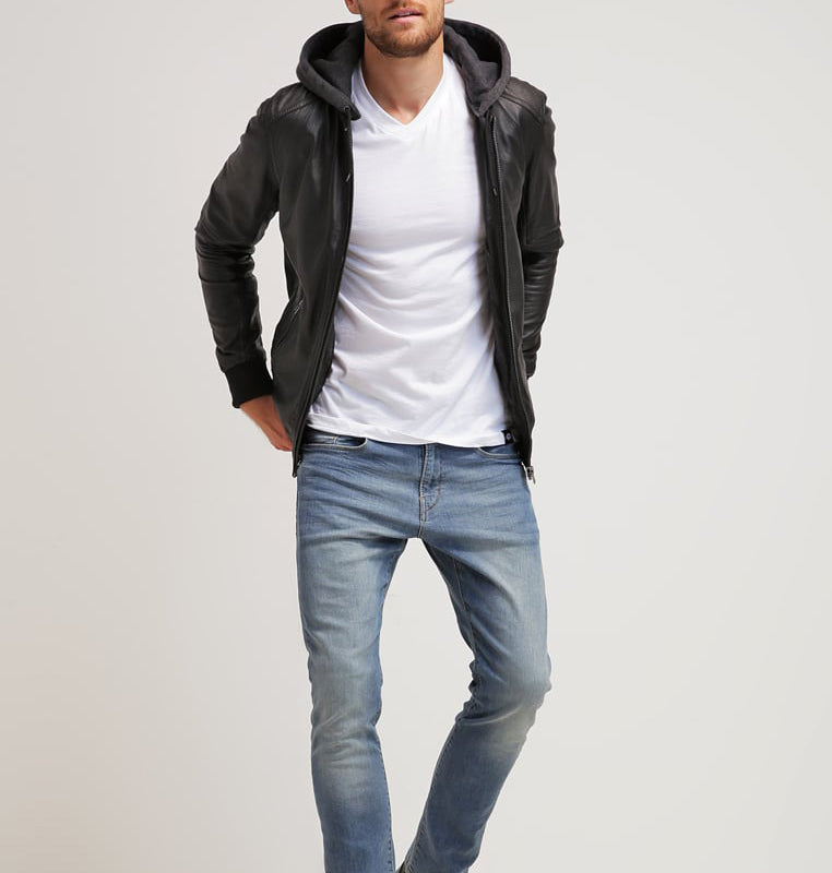 Biker Jacket - Men Real Lambskin Motorcycle Leather Biker Jacket KM282 - Koza Leathers