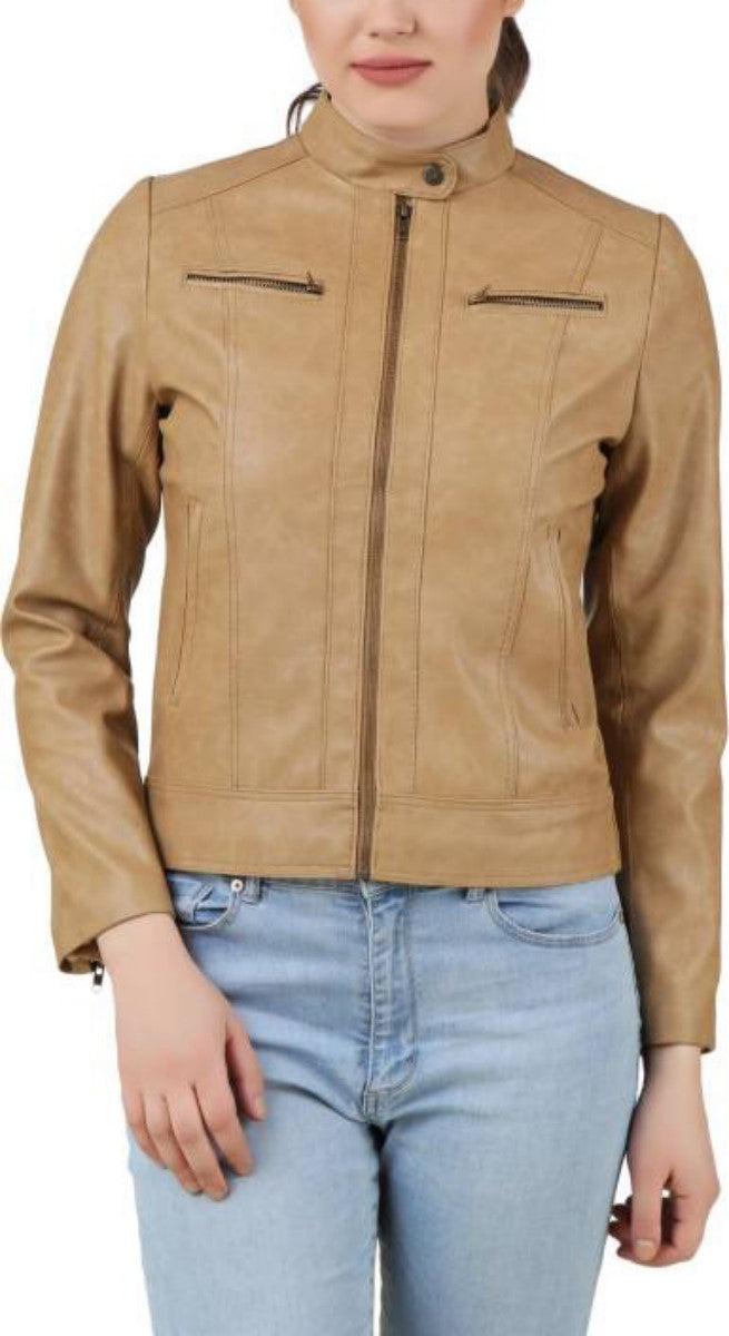Biker / Motorcycle Jacket - Women Real Lambskin Leather Biker Jacket KW414 - Koza Leathers