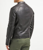 Biker Jacket - Men Real Lambskin Motorcycle Leather Biker Jacket KM283 - Koza Leathers