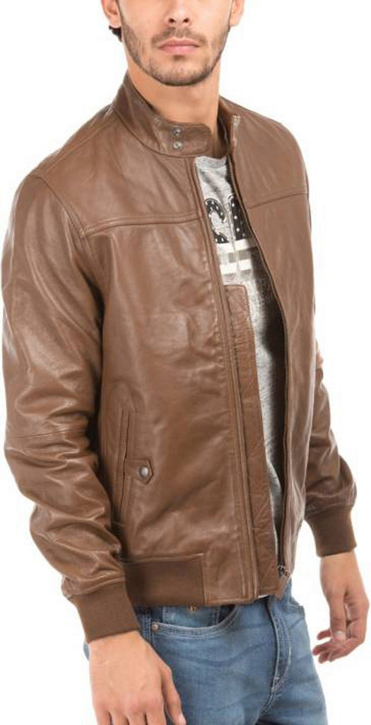 Biker Jacket - Men Real Lambskin Motorcycle Leather Biker Jacket KM431 - Koza Leathers