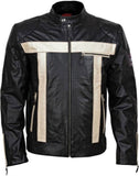 Men Real Lambskin Motorcycle Leather Biker Jacket KM433