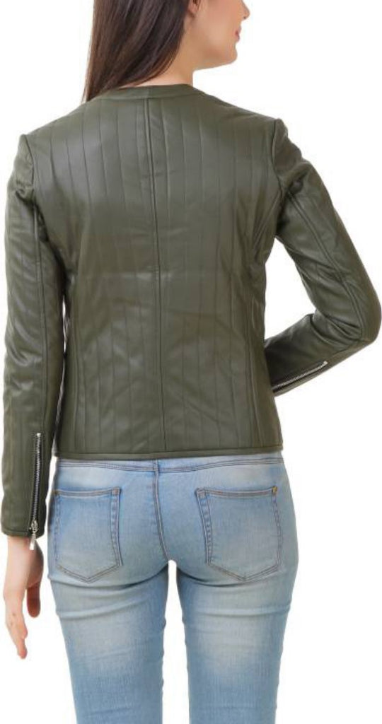 Biker / Motorcycle Jacket - Women Real Lambskin Leather Biker Jacket KW416 - Koza Leathers