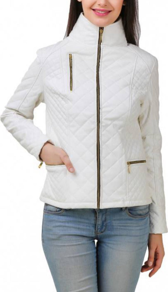 Biker / Motorcycle Jacket - Women Real Lambskin Leather Biker Jacket KW417 - Koza Leathers