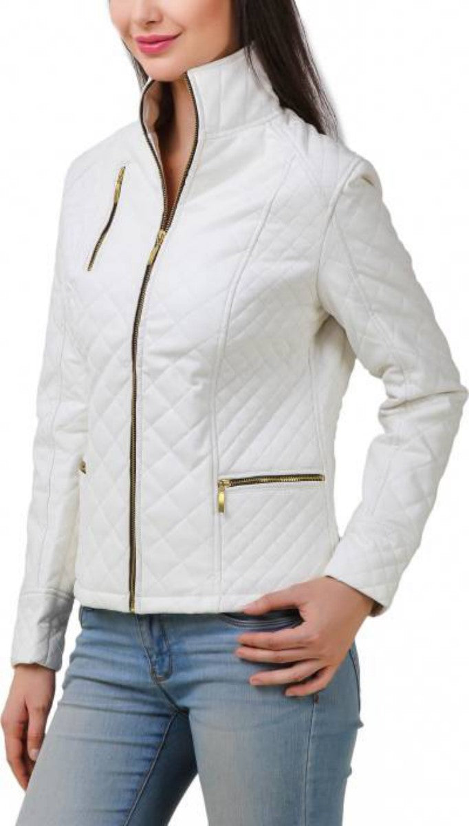 Biker / Motorcycle Jacket - Women Real Lambskin Leather Biker Jacket KW417 - Koza Leathers
