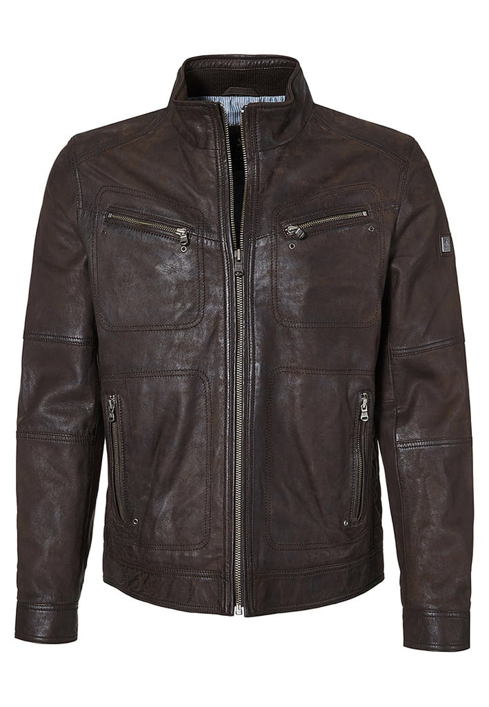 Biker Jacket - Men Real Lambskin Motorcycle Leather Biker Jacket KM286 - Koza Leathers