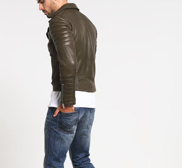 Biker Jacket - Men Real Lambskin Motorcycle Leather Biker Jacket KM287 - Koza Leathers