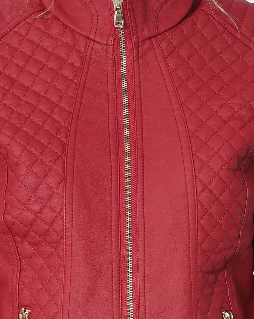 Biker / Motorcycle Jacket - Women Real Lambskin Leather Biker Jacket KW558 - Koza Leathers