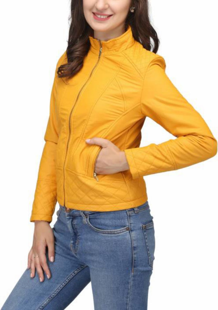 Biker / Motorcycle Jacket - Women Real Lambskin Leather Biker Jacket KW419 - Koza Leathers