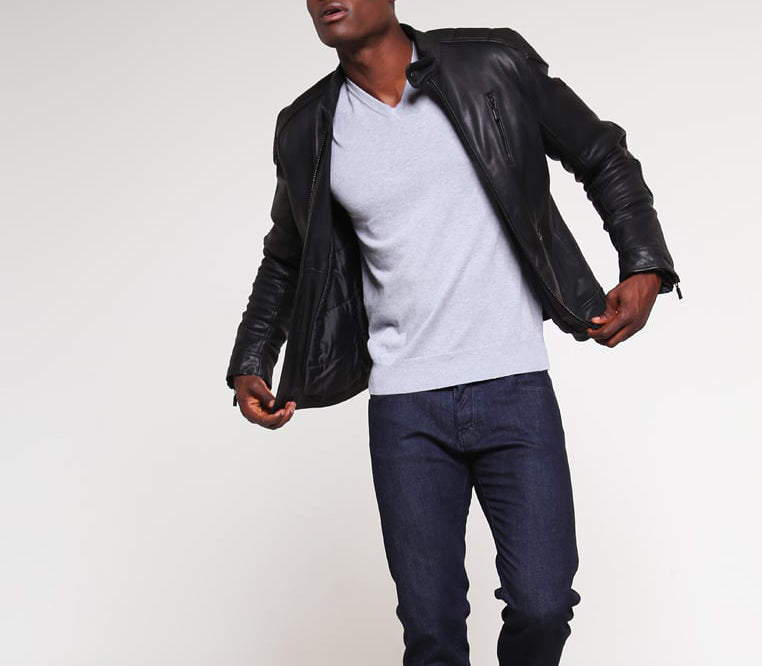 Biker Jacket - Men Real Lambskin Motorcycle Leather Biker Jacket KM288 - Koza Leathers