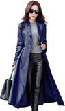 KL Koza Leathers Women's Lambskin Leather Trench Jacket Over Coat WT021