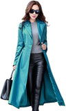 KL Koza Leathers Women's Lambskin Leather Trench Jacket Over Coat WT021