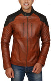 Men Real Lambskin Motorcycle Leather Biker Jacket KM437