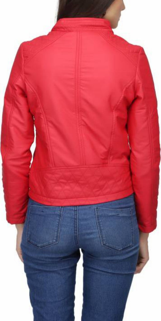 Biker / Motorcycle Jacket - Women Real Lambskin Leather Biker Jacket KW420 - Koza Leathers