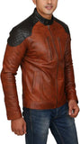 Biker Jacket - Men Real Lambskin Motorcycle Leather Biker Jacket KM437 - Koza Leathers