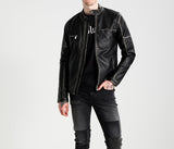 Biker Jacket - Men Real Lambskin Motorcycle Leather Biker Jacket KM290 - Koza Leathers