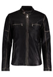 Biker Jacket - Men Real Lambskin Motorcycle Leather Biker Jacket KM290 - Koza Leathers