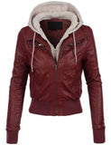 Women Real Lambskin Leather Biker Jacket KW490