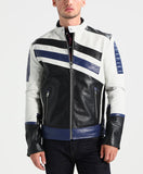 Men Real Lambskin Motorcycle Leather Biker Jacket KM291