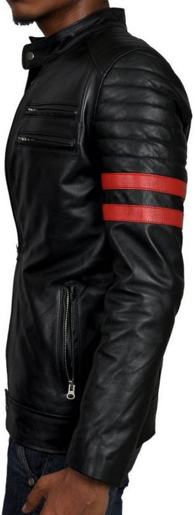 Biker Jacket - Men Real Lambskin Motorcycle Leather Biker Jacket KM439 - Koza Leathers