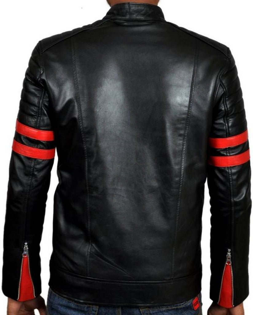 Biker Jacket - Men Real Lambskin Motorcycle Leather Biker Jacket KM439 - Koza Leathers