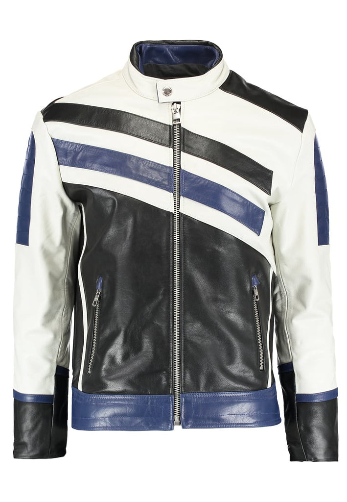 Biker Jacket - Men Real Lambskin Motorcycle Leather Biker Jacket KM291 - Koza Leathers