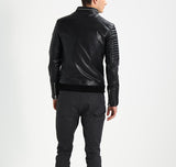 Biker Jacket - Men Real Lambskin Motorcycle Leather Biker Jacket KM293 - Koza Leathers
