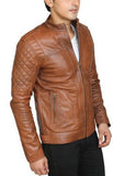 Biker Jacket - Men Real Lambskin Motorcycle Leather Biker Jacket KM441 - Koza Leathers