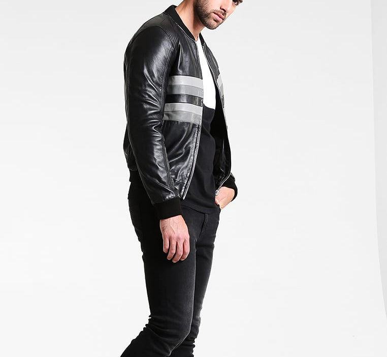 Biker Jacket - Men Real Lambskin Motorcycle Leather Biker Jacket KM294 - Koza Leathers