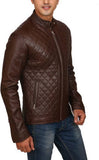 Biker Jacket - Men Real Lambskin Motorcycle Leather Biker Jacket KM443 - Koza Leathers